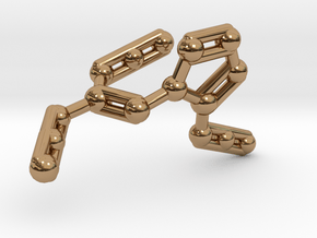 Azidoazide Azide Molecule Necklace in Polished Brass