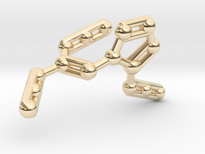 Azidoazide Azide Molecule Necklace in 14k Gold Plated Brass