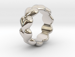 Heart Ring 25 - Italian Size 25 in Rhodium Plated Brass