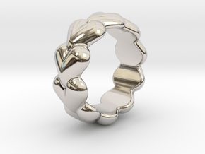 Heart Ring 26 - Italian Size 26 in Rhodium Plated Brass