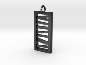 Stacked Bar Pendant in Polished and Bronzed Black Steel