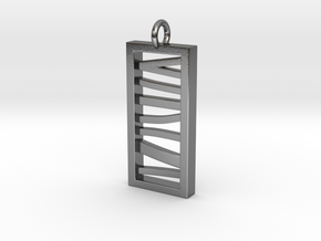 Stacked Bar Pendant in Polished Silver