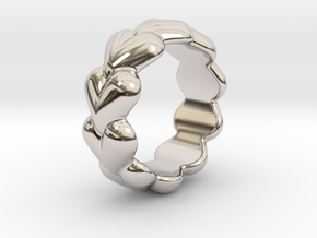 Heart Ring 27 - Italian Size 27 in Rhodium Plated Brass