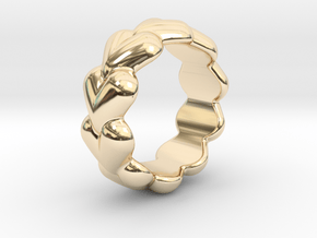 Heart Ring 32 - Italian Size 32 in 14k Gold Plated Brass