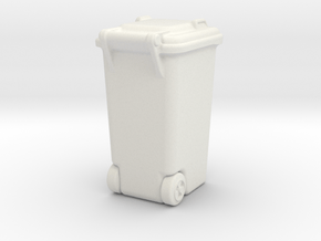 Wheelie Bin in White Natural Versatile Plastic