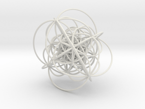 600-Cell, Stereographic projection, Cell centered in White Natural Versatile Plastic