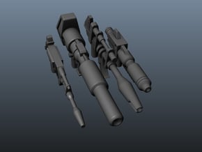 TF Guns Set-02 (4 Rifles) in Tan Fine Detail Plastic