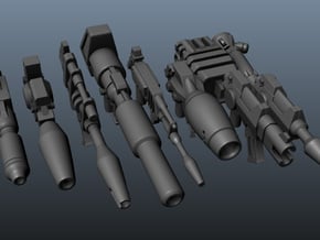 TF Guns Set-01 (9 Blasters) in Tan Fine Detail Plastic