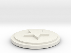 Star coin 26x26mm in White Natural Versatile Plastic