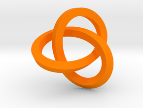 Knotted Mobius Band (Lg) in Orange Processed Versatile Plastic