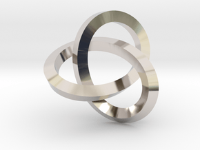 Knotted Mobius Band (Lg) in Rhodium Plated Brass