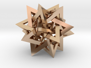 Tetrahedron 5 Compound in 14k Rose Gold Plated Brass