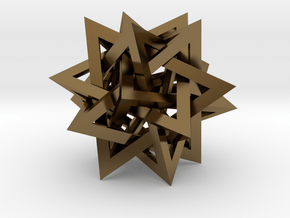 Tetrahedron 5 Compound in Polished Bronze