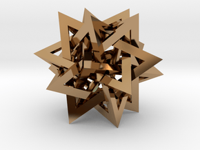 Tetrahedron 5 Compound in Polished Brass