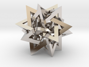 Tetrahedron 5 Compound in Rhodium Plated Brass