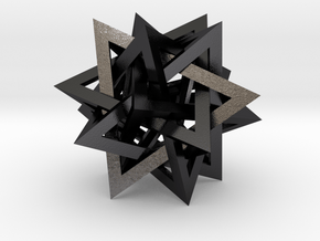 Tetrahedron 5 Compound in Polished and Bronzed Black Steel