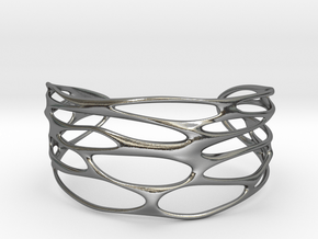 Cuff 'Stretched Quaders'  in Polished Silver