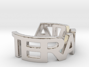 TERADATA Ring Size 7 in Rhodium Plated Brass