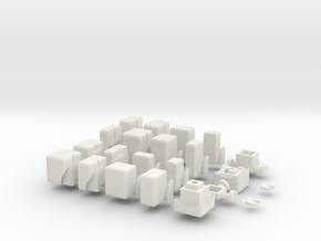 3x3x2 Cubic bump Cube in White Natural Versatile Plastic