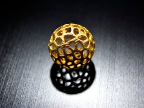 Voronoi Sphere in Polished Gold Steel
