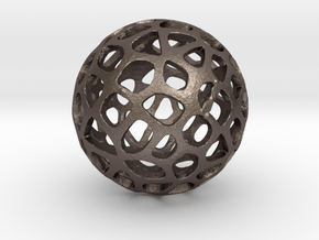 Voronoi Sphere in Polished Bronzed Silver Steel