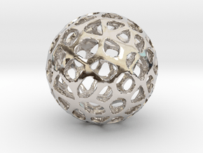 Voronoi Sphere in Rhodium Plated Brass