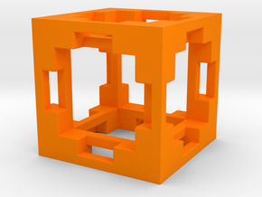 Simple Cube V2 in Orange Processed Versatile Plastic