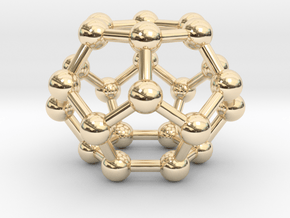0002 Fullerene c24 d6d in 14k Gold Plated Brass