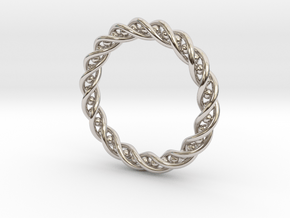 Twisted Single Strand Ring No.2 in Rhodium Plated Brass
