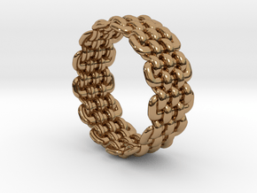 Wicker Pattern Ring Size 11 in Polished Brass
