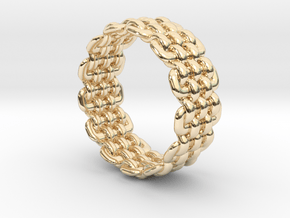 Wicker Pattern Ring Size 10 in 14K Yellow Gold