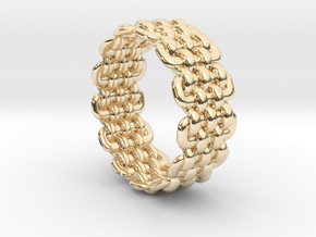 Wicker Pattern Ring Size 6 in 14K Yellow Gold