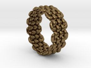 Wicker Pattern Ring Size 6 in Polished Bronze