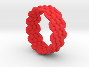 Wicker Pattern Ring Size 5 in Red Processed Versatile Plastic