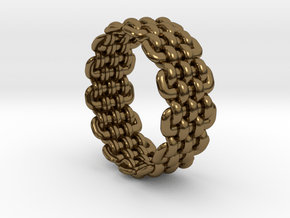 Wicker Pattern Ring Size 8 in Polished Bronze