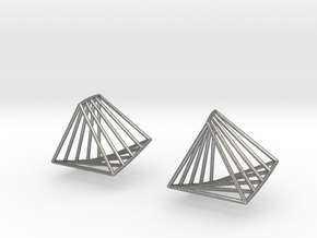 Rotating triangle earrings in Natural Silver