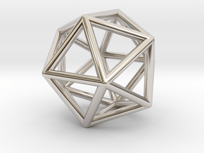 Icosahedron pendant in Rhodium Plated Brass