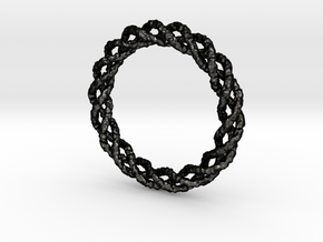 Twisted Single Strand Ring No.1 in Matte Black Steel