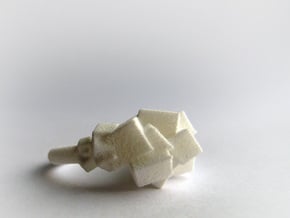 Rock Ring size 8 in White Natural Versatile Plastic