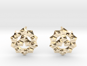 Faceted Circle Earring in 14k Gold Plated Brass