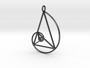 Art Pendant in Polished and Bronzed Black Steel
