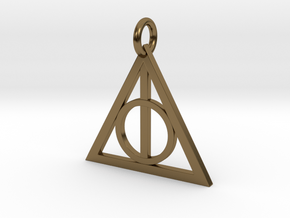  Deathly Hallows Triangle Pendant in Polished Bronze
