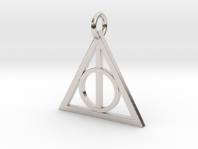  Deathly Hallows Triangle Pendant in Rhodium Plated Brass