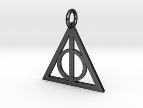  Deathly Hallows Triangle Pendant in Polished and Bronzed Black Steel