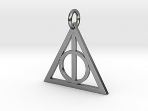  Deathly Hallows Triangle Pendant in Fine Detail Polished Silver