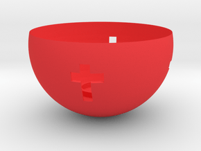 Candle holder in Red Processed Versatile Plastic