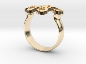 Feng Shui Ring - Size 7 in 14k Gold Plated Brass
