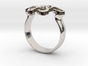 Feng Shui Ring - Size 7 in Rhodium Plated Brass