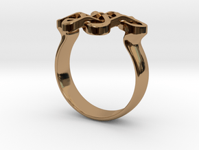 Feng Shui Ring - Size 7 in Polished Brass