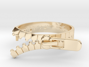 Zipper Ring in 14k Gold Plated Brass